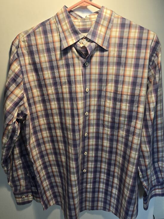 Peter Millar Other - Peter Millar Button Front Shirt Plaid Checks Weekender Wash Long Sleeve Medium M